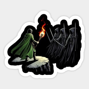 A Guardian Confronts the Shadows - Fantasy Sticker